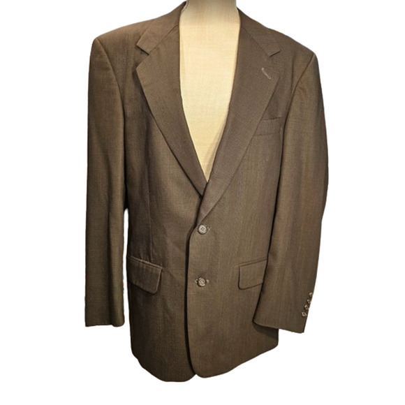 Burberrys Blazer Sport Coat Jacket Glen Check Wool Brown Black No Size Tag 42 - Picture 2 of 16